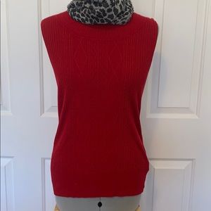 Red sleeveless woven top